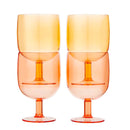 Stackable Stemmed Wine Glasses in Pink Orange | Acrylic | Set of 4