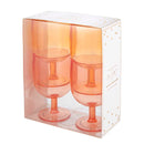 Stackable Stemmed Wine Glasses in Pink Orange | Acrylic | Set of 4