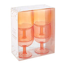 Stackable Stemmed Wine Glasses in Pink Orange | Acrylic | Set of 4