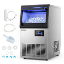 Stainless Steel Spary Ice Maker with 30 LBS Storage Capacity and 80 LBS Per Day