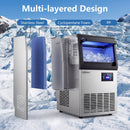 Stainless Steel Spary Ice Maker with 30 LBS Storage Capacity and 80 LBS Per Day