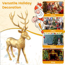 Standing Reindeer Statue Aluminum Deer Sculpture for Indoors Christmas Decor