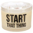 Start That Thing 3-Wick Candle | Bergamot Scent Jar Candle | 14oz | Gift for Her