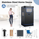 Portable Steam Sauna with 3L Steam Generator Remote Control Wood Foot Massager and Foldable Chair for Home