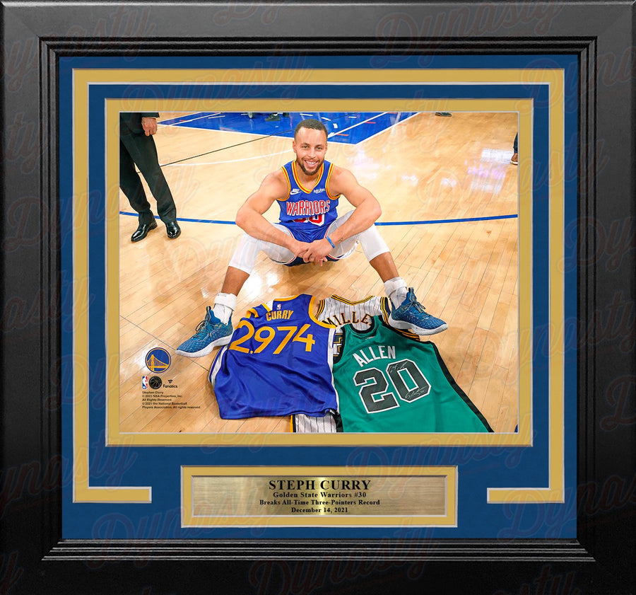 Steph Curry with 3-Point Record Jerseys Golden State Warriors 8