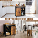 Industrial Storage Cabinet with Sliding Barn Door-Rustic Brown