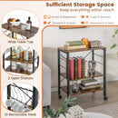 3-Tier Kitchen Baker's Rack Microwave Oven Storage Cart with Hooks