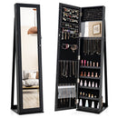Standing Lockable Jewelry Storage Organizer with Full-Length Mirror