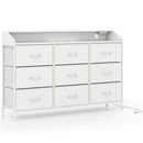 Storage Organizer with LED Lights and 9 Fabric Drawers for Bedroom