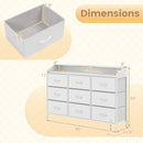 Storage Organizer with LED Lights and 9 Fabric Drawers for Bedroom