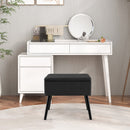 Velvet Storage Ottoman with Solid Wood Legs for Living Room Bedroom