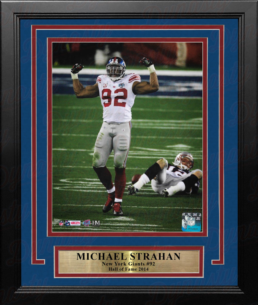 Michael Strahan Over Brady Super Bowl XLII New York Giants 8