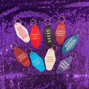 Strong Bisexual Energy Motel Style Keychain in Dark Blue Glitter