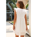 Super Sweet Eyelet Dress in White | Short Casual Dress [Available in SM-XL]