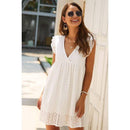 Super Sweet Eyelet Dress in White | Short Casual Dress [Available in SM-XL]