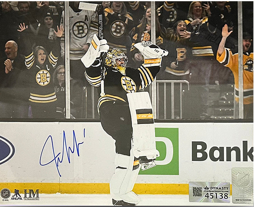 Jeremy Swayman Celebration Boston Bruins Autographed 16