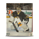 Jeremy Swayman in Goal Boston Bruins Autographed 8" x 10" Hockey Photo