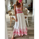 Sweet Bandage Slip Boho Print Dress in Red and White [Available in M-L]