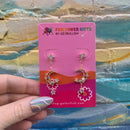 Sweet Dreams Moon Earrings | Gold Celestial Dangle Earrings with Pink & Blue Gems