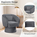 Swivel Accent Chair Upholstered Barrel Chair with Curved Back and Removable Lumbar Pillow