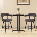 Swivel Bar Stool Set of 2 Counter Height Chairs with Curved Back and Arms
