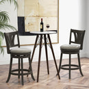 26.5 Inch Swivel Bar Stool with Backrest Soft Cushioned Seat and Footrest Gray