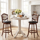 Swivel Bar Stools Set of 2 with Backrest and Wood Frame