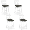 Swivel Bar Stools Set of 4 Counter Height Barstools with Backrest Upholstered Seat Cushion