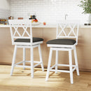 Swivel Bar Stools Set of 4 Counter Height Barstools with Backrest Upholstered Seat Cushion