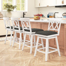 Swivel Bar Stools Set of 4 Counter Height Barstools with Backrest Upholstered Seat Cushion