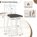 Swivel Bar Stools Set of 4 Counter Height Barstools with Backrest Upholstered Seat Cushion