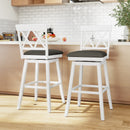 Swivel Bar Stools Set of 4 Counter Height Barstools with Backrest Upholstered Seat Cushion