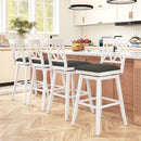 Swivel Bar Stools Set of 4 Counter Height Barstools with Backrest Upholstered Seat Cushion