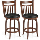 Swivel Bar Stools Set of 2 Counter Height Faux Leather Upholstered Barstools