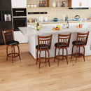 Swivel Bar Stools Set of 2 Counter Height Faux Leather Upholstered Barstools