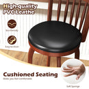 Swivel Bar Stools Set of 2 Counter Height Faux Leather Upholstered Barstools