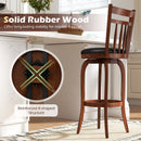Swivel Bar Stools Set of 2 Counter Height Faux Leather Upholstered Barstools