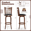 Swivel Bar Stools Set of 2 Counter Height Faux Leather Upholstered Barstools