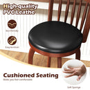 Swivel Bar Stools Set of 2 Counter Height Faux Leather Upholstered Barstools