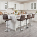 Swivel Bar Stools Set of 2 with Footrests and Metal Base