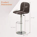 Swivel Bar Stools Set of 2 with Footrests and Metal Base