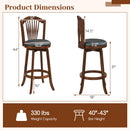 Swivel Bar Stools with Backrests and Wood Frame for Kitchen Island