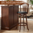 Swivel Bar Stools with Backrests and Wood Frame for Kitchen Island