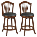 Swivel Bar Stools with Backrests and Wood Frame for Kitchen Island