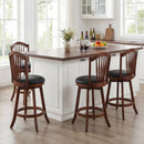 Swivel Bar Stools with Backrests and Wood Frame for Kitchen Island