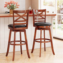Swivel Barstools Set of 2 with Backrest and Footrest