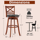 Swivel Barstools Set of 2 with Backrest and Footrest