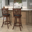 360¬∞ Swivel Upholstered Barstools Set of 2 with Back and Footrest