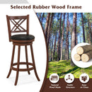 360¬∞ Swivel Upholstered Barstools Set of 2 with Back and Footrest