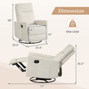 Swivel Rocking Chair 360° Nursery Reclining Rocker Armchair with Cushioned Back
